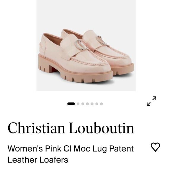 Cl Moc Lug pink nude patent leather loafers. - Picture 2 of 7
